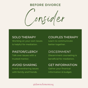 Before Divorce Consider